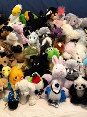 Ganz Webkinz Plush Stuffed Animals Lot of 49 & 16 Lil Kinz No Codes Dogs Cats